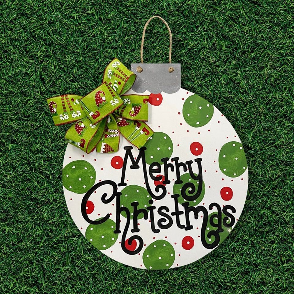 Christmas Ornament Door Hanger | Merry Christmas Door Hanger