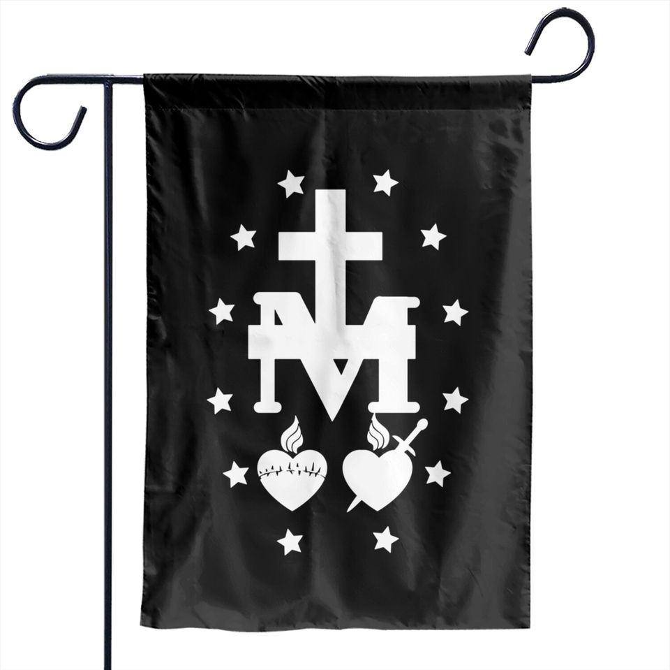 Miraculous Medal Of Immaculate Conception Catholic Marian Pullover Garden Flags