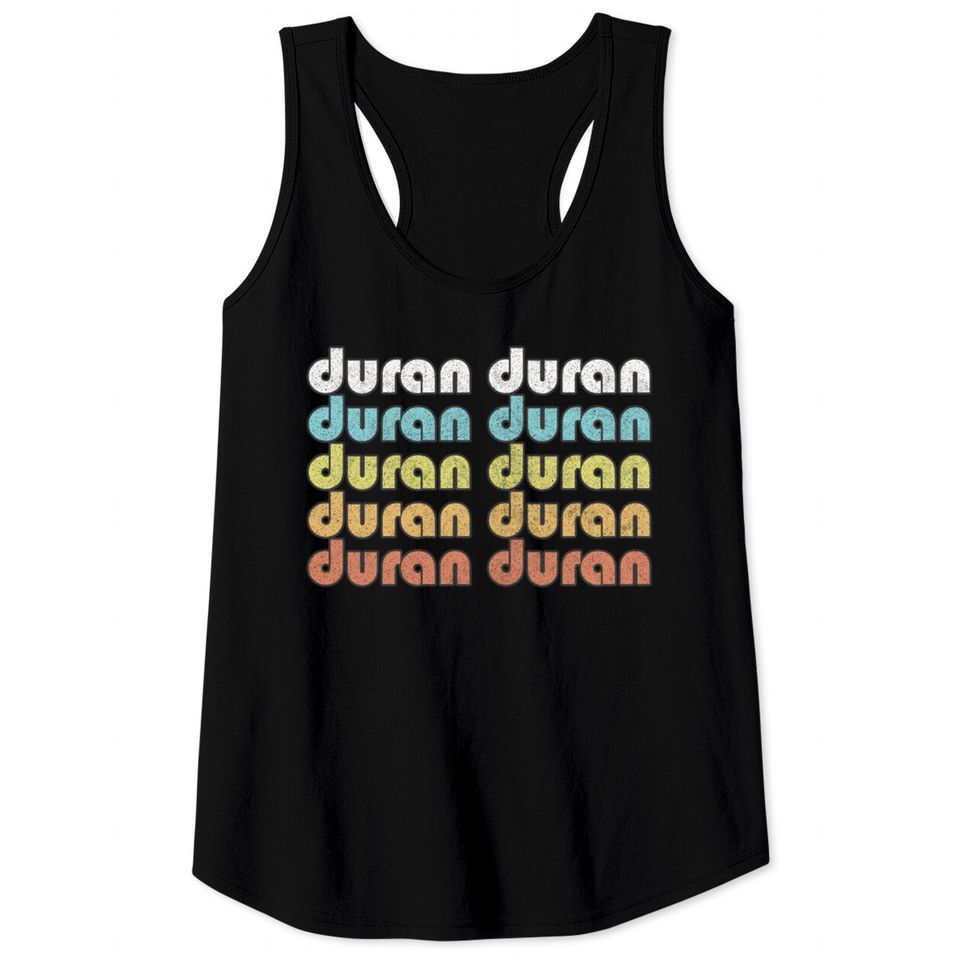 Duran Duran /// Retro Faded-Style Typography Design - Duran Duran - Tank Tops