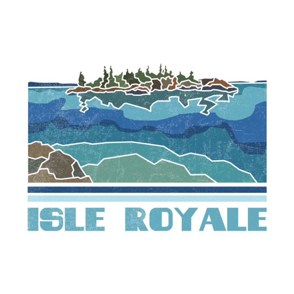 Isle Royale National Park Nature Lover Vintage Retro Skyline Hiking Outdoor Travel Adventure - Isle Royale - T-Shirt
