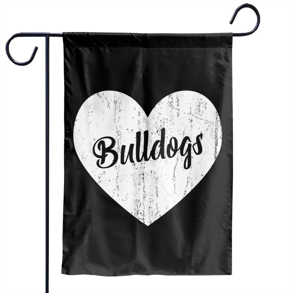 Bulldogs School Sports Team Spirit Mascot Heart Garden Flags