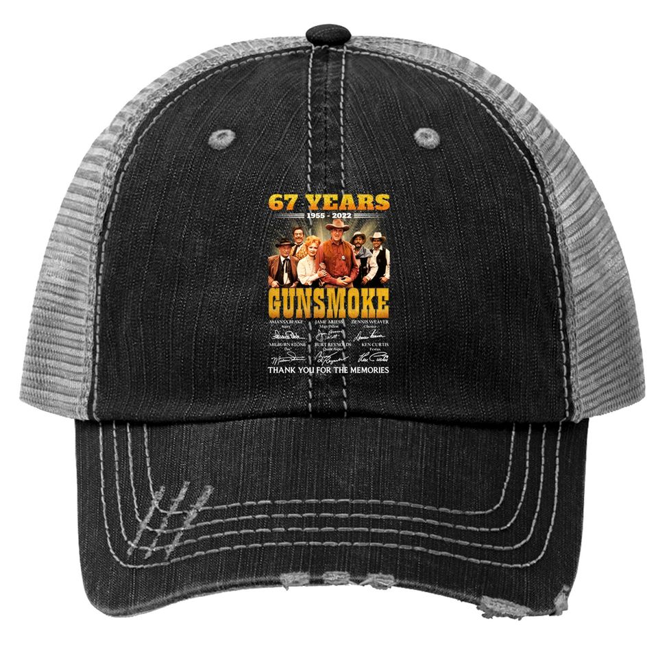 67 Years Gunsmoke Cast Signatures Thank You For Memories Classic Trucker Hats