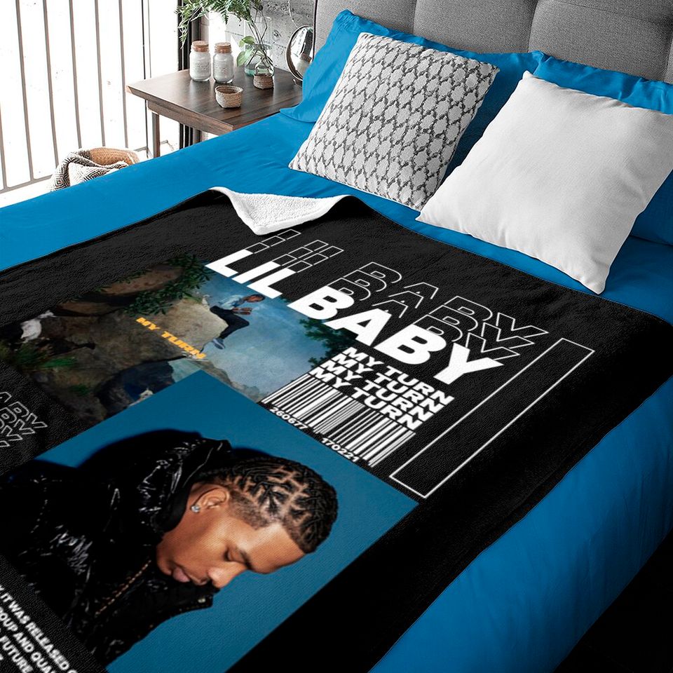 Lil Baby Baby Blankets, Lil Baby Rapper Vintage Rap, Lil baby merch, Lil Baby My Turn Graphic Baby Blankets