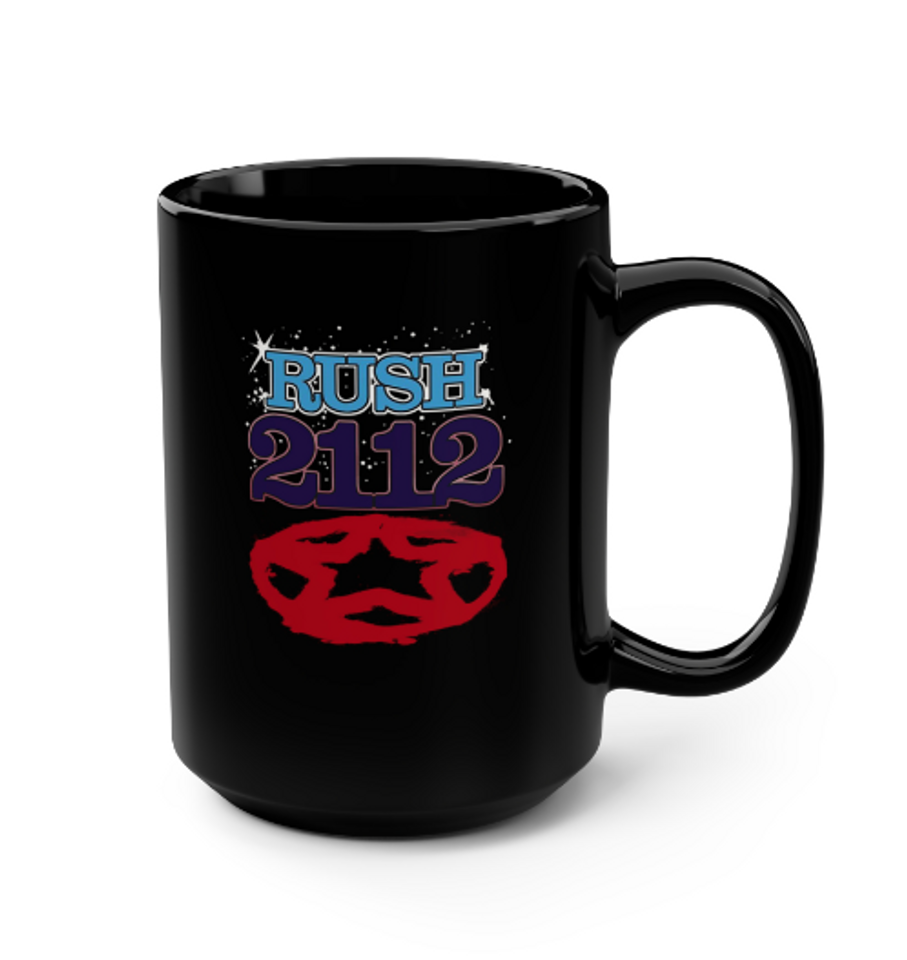 RUSH Rock Ceramic Coffee Mug - Black mug