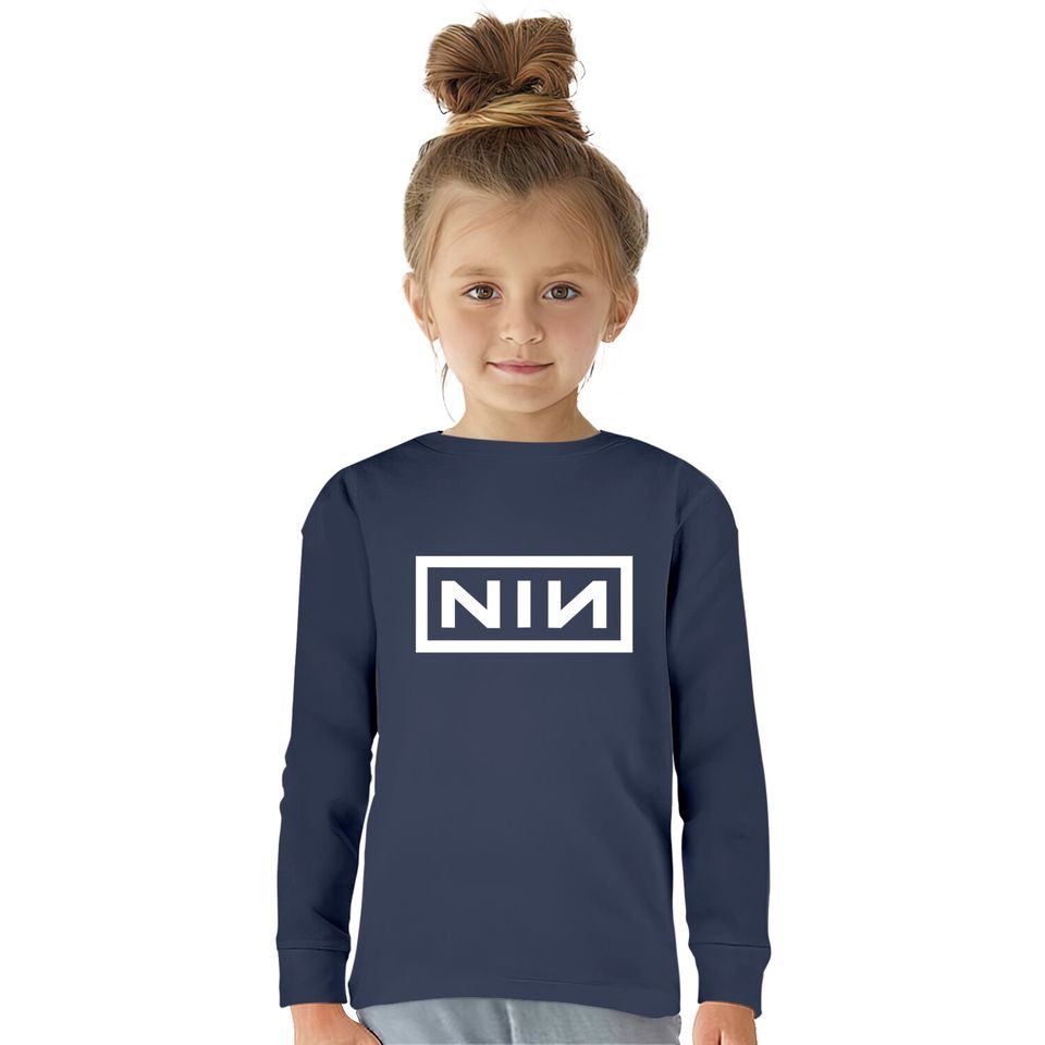 Nine Inch Nails Unisex Kids Long Sleeve T-Shirts: Classic Black Logo