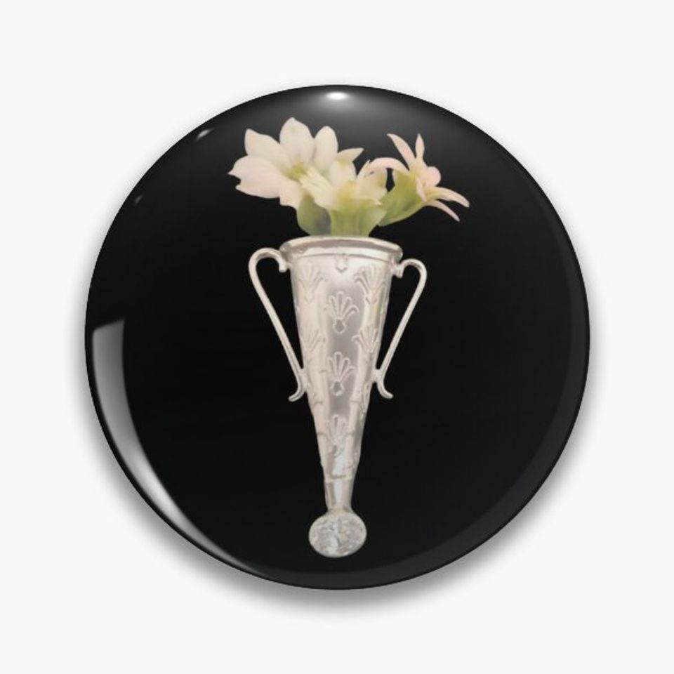 Lapel pin vase in Poirot style Pin Button