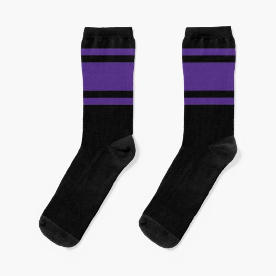 Black & Purple Power Stripe Socks