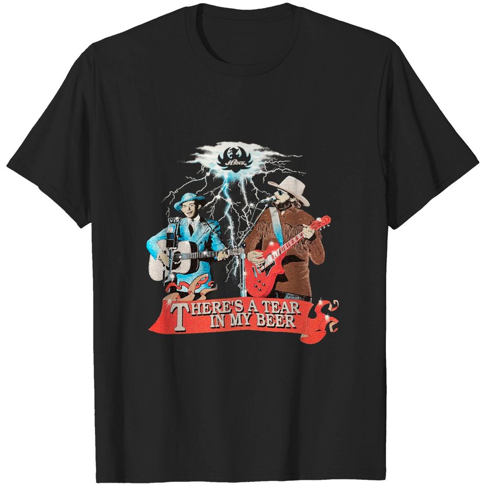 Hank Williams Jr T-Shirt 80s Theres A Tear In My  T Shirt