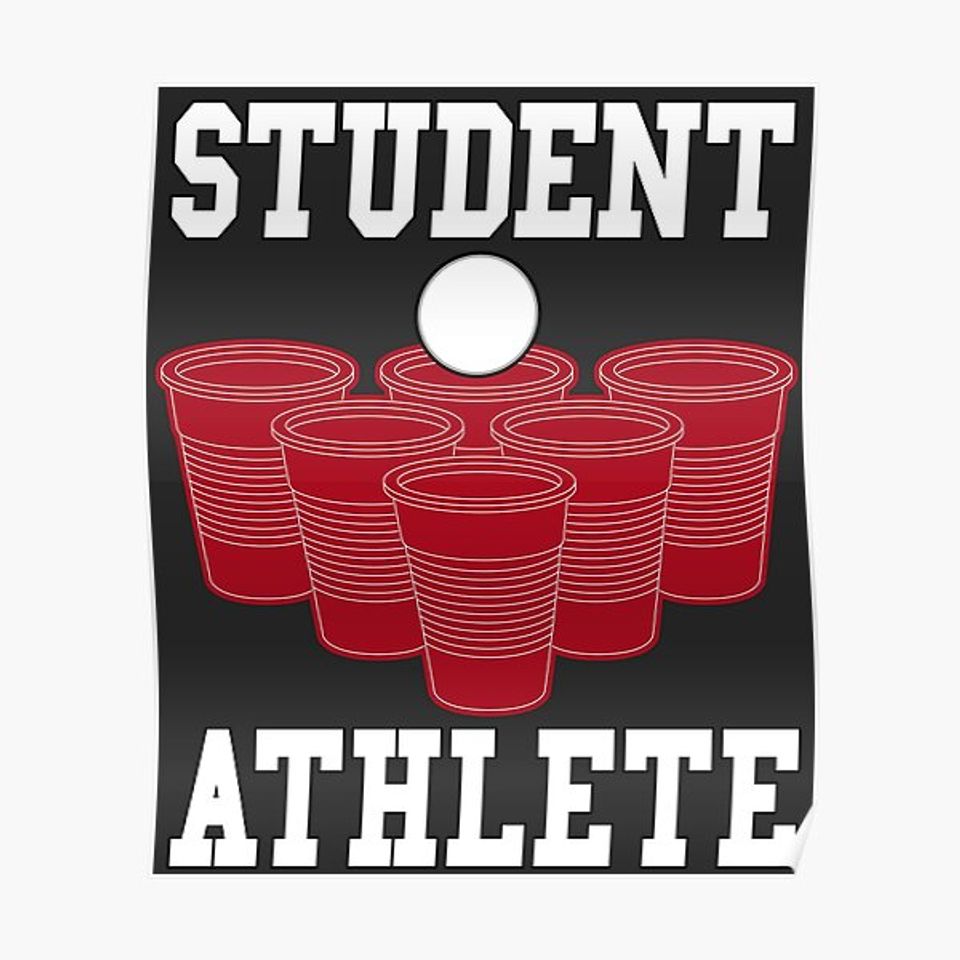 Funny College Student Athlete Beer Pong Champion Premium Matte Vertical Poster