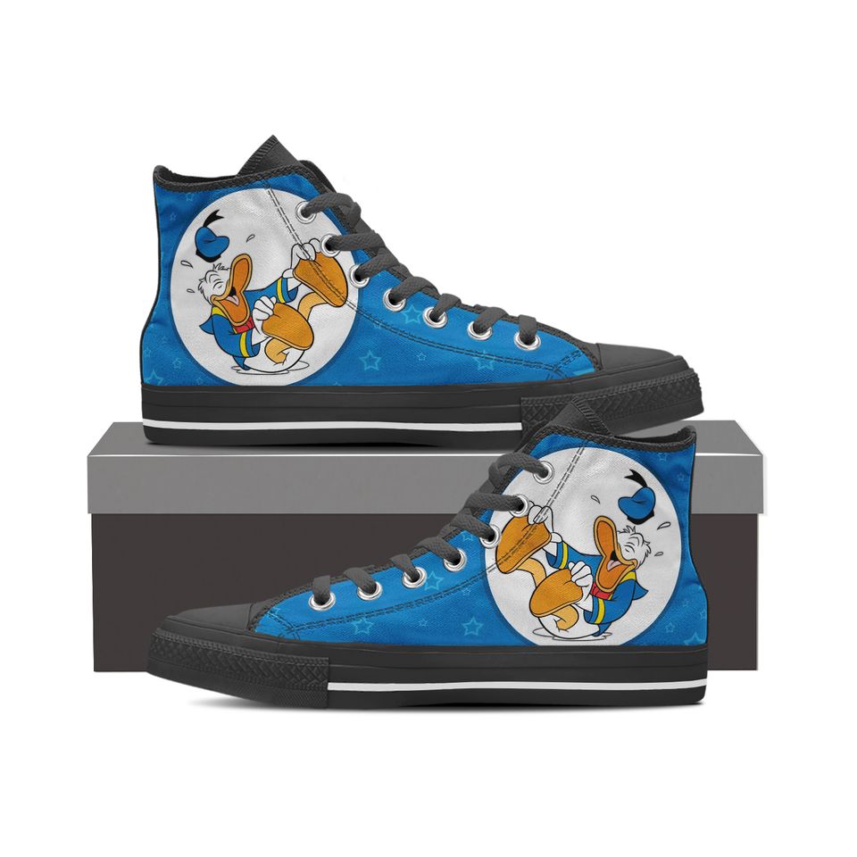 Donald Duck High Top Sneakers, Disney Donald Duck Shoes