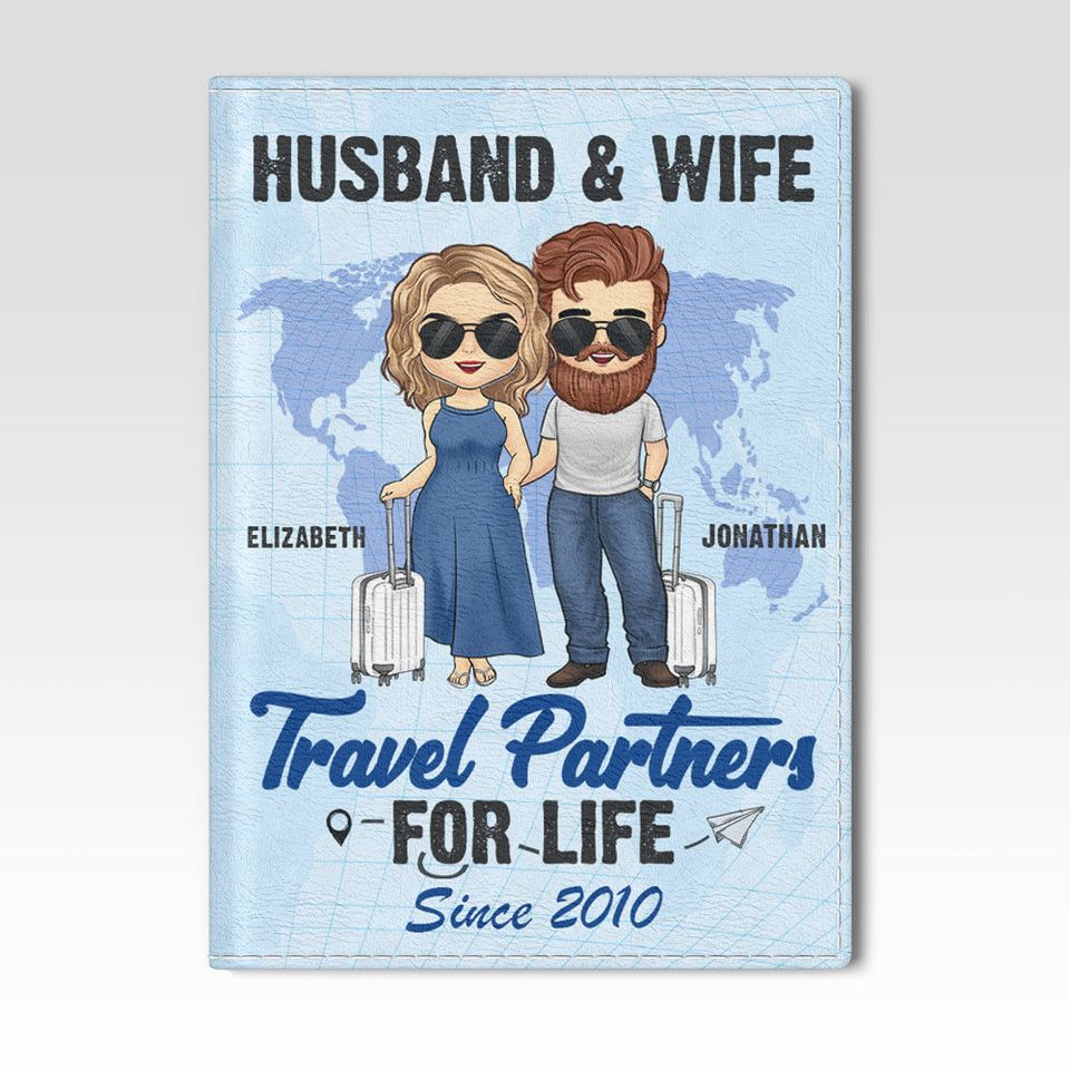 Life Is A Journey - Personalized Passport Cover, Passport Holder - Gift For Couples