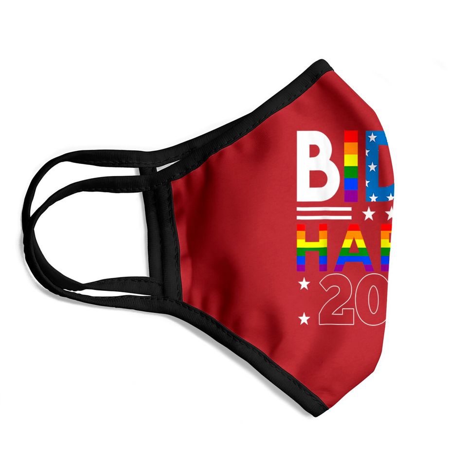Biden Harris 2024 Rainbow Flag Gay Pride LGBT Democrat Face Masks