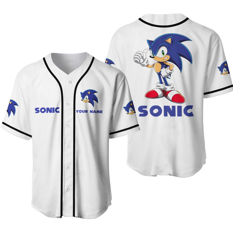 Sonic Baseball Jersey, Sonic Shirt, Sonic Jersey Shirt, Sports Jersey