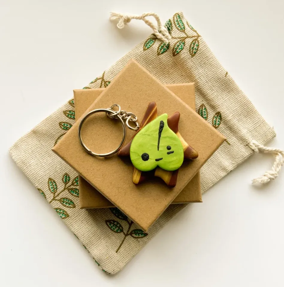 Adopt a Mini Korok Keychain - Key Ring - Stainless Steel - Accessory - Zelda - Legend of Zelda - Breath of the Wild - Video Game - Zelda Lunch Bag