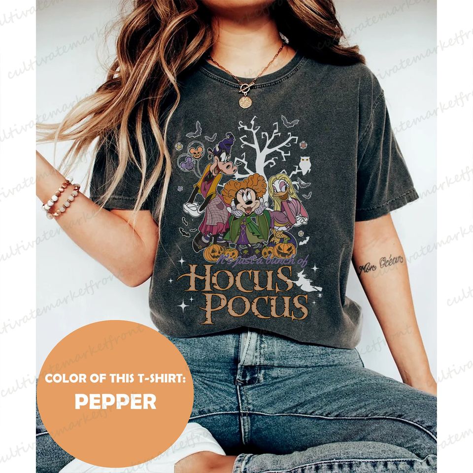 It's Just A Bunch Of Hocus Pocus Shirt, Vintage Mickey & Friends Shirt