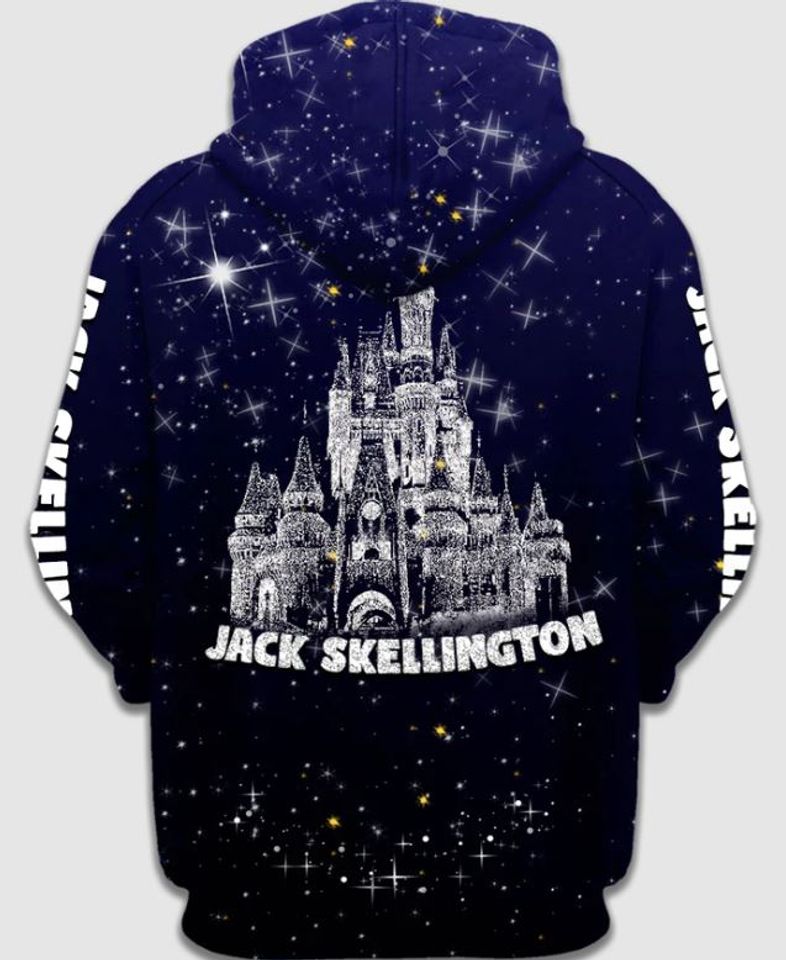 Halloween Disney Jack Skellington 3D Zip Hoodie