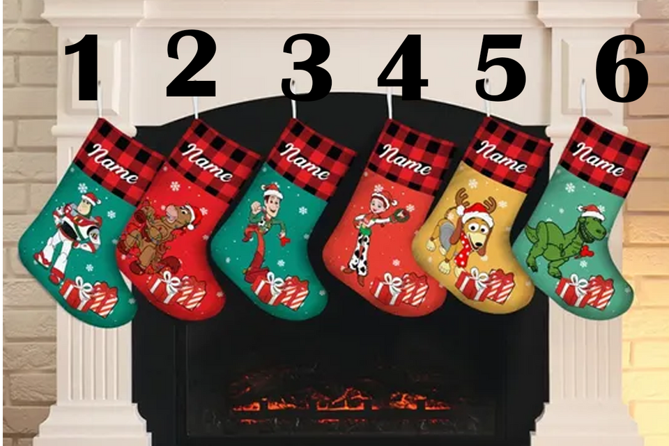 Personalized  Toy Story Christmas Stocking, Disney Characters Stocking