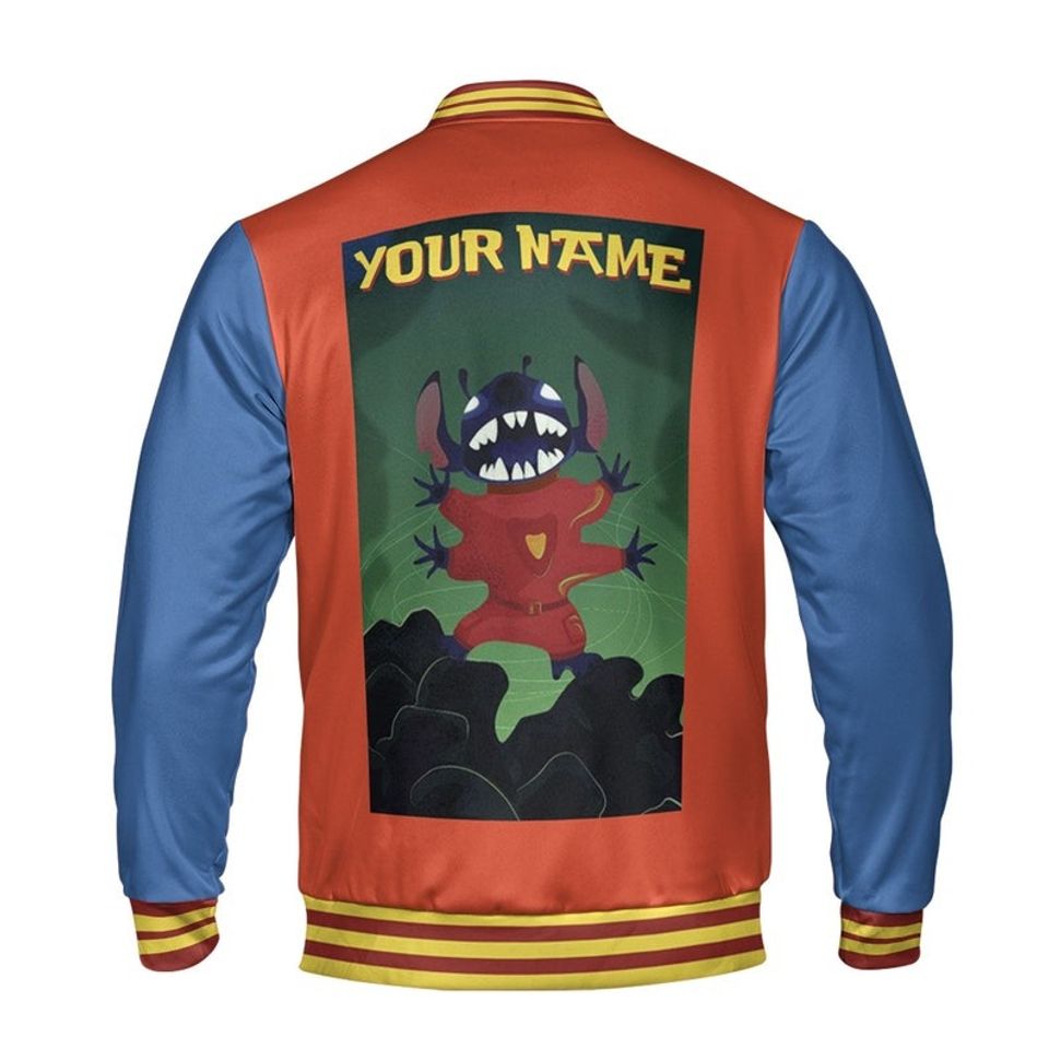 Custom Stitch Fun Baseball Jacket, Matching Baseball Team Outfit, Disney Stitch Varsity Jacket