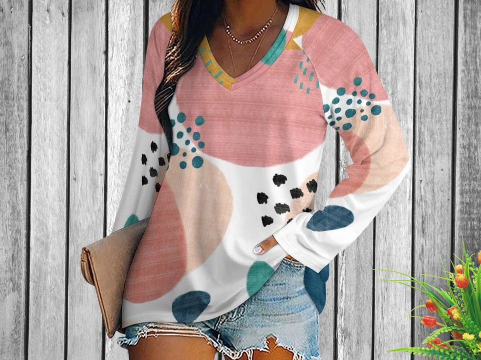 Explore Women's Long Sleeve V-neck Shirt