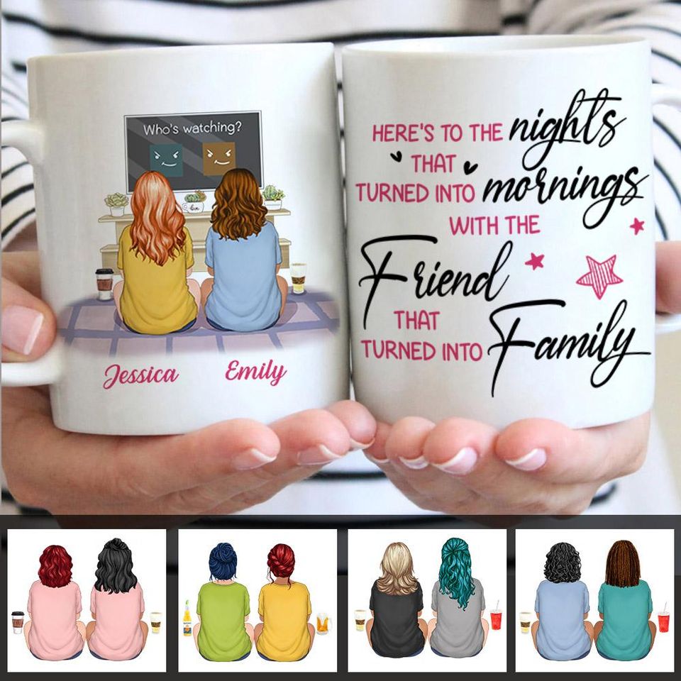 Bestie Friends That Turned Into Family Custom Personalized Sister Gift Mug