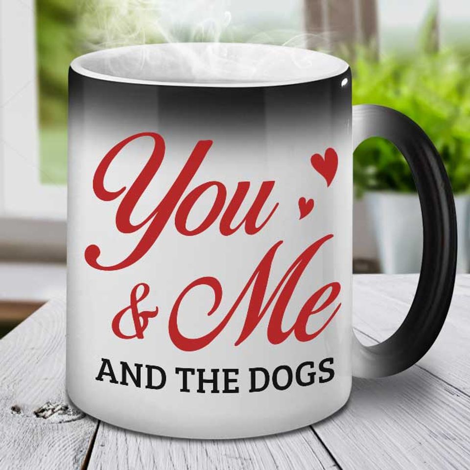You Me And Our Dogs Husband Wife Anniversary Personalized Color Changing Magic Mug