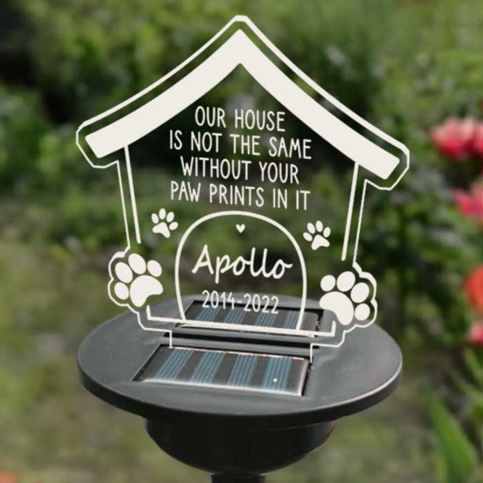 Without You Paw Prints - Personalized Memorial Garden Solar Light
