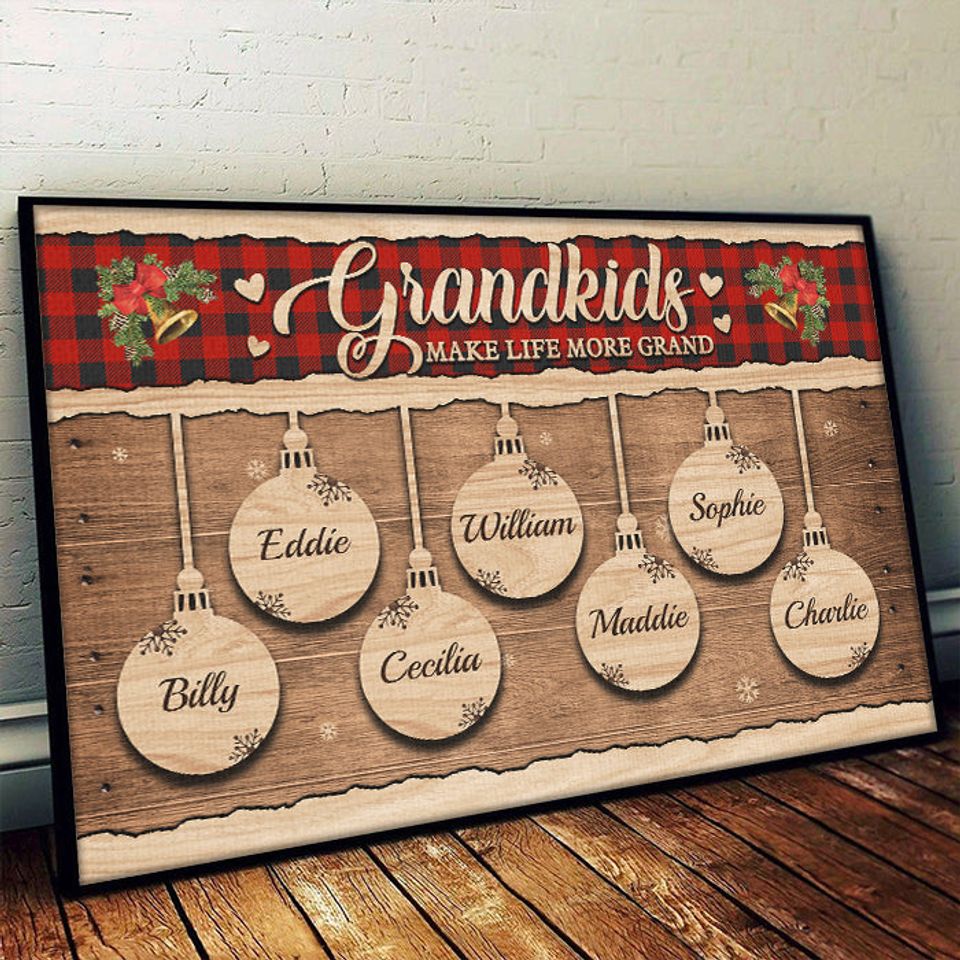 Merry Christmas With Our Family Members Xmas Personalized Custom Horizontal Poster