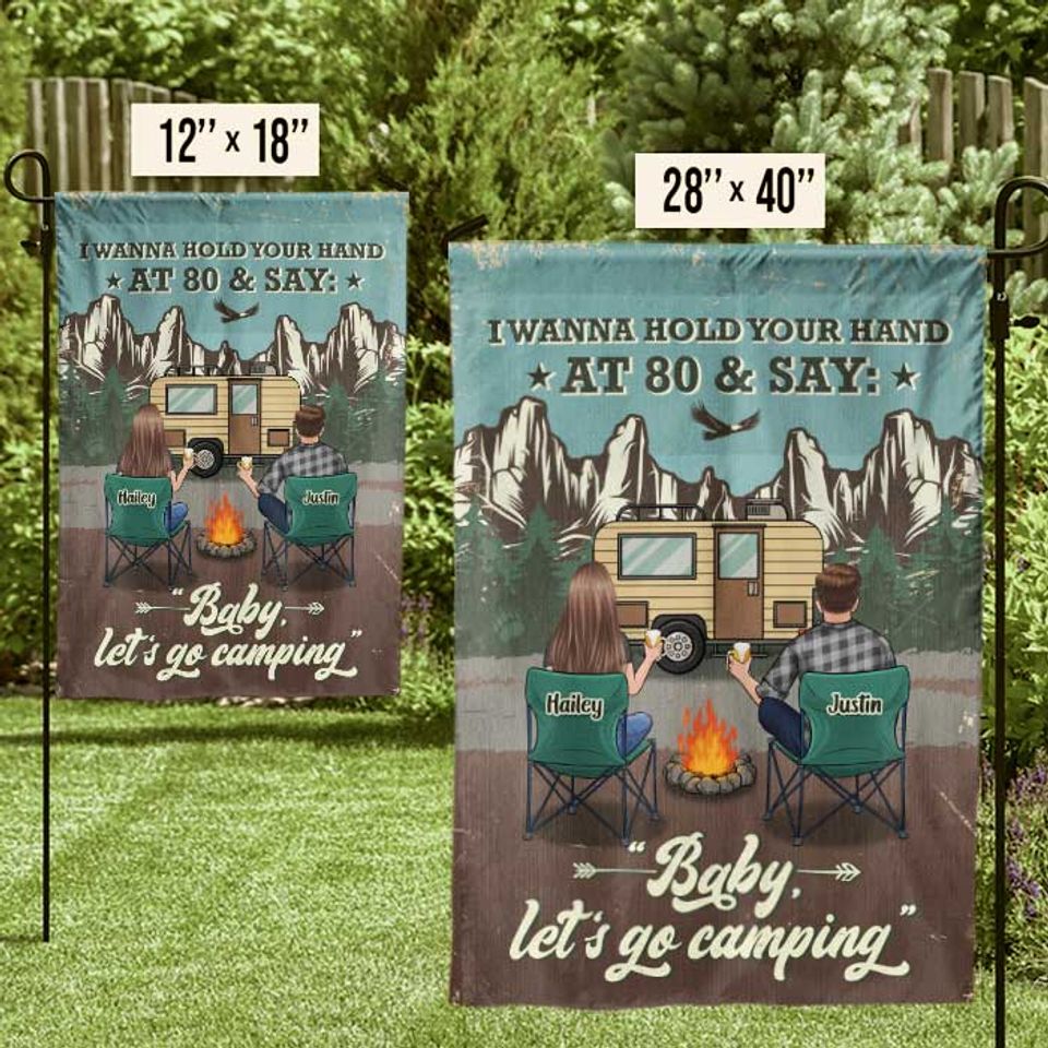 Baby Let's Go Camping - Personalized Camping Flag
