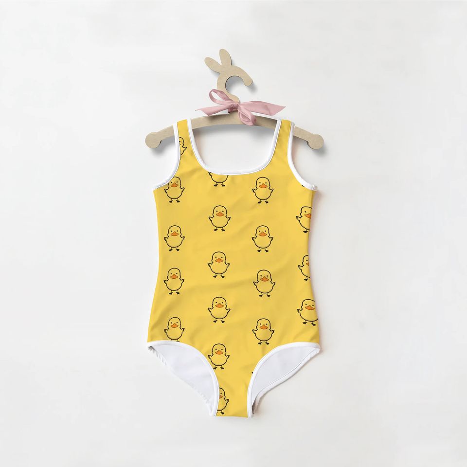 Girls Yellow Duck Swimsuit