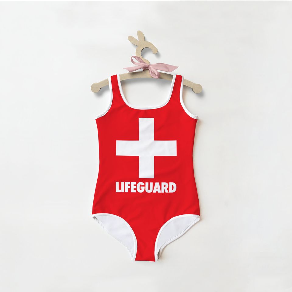 Girls Lifeguard Swimsuit | Toddler Bathing Suit | Cute | Quick Drying