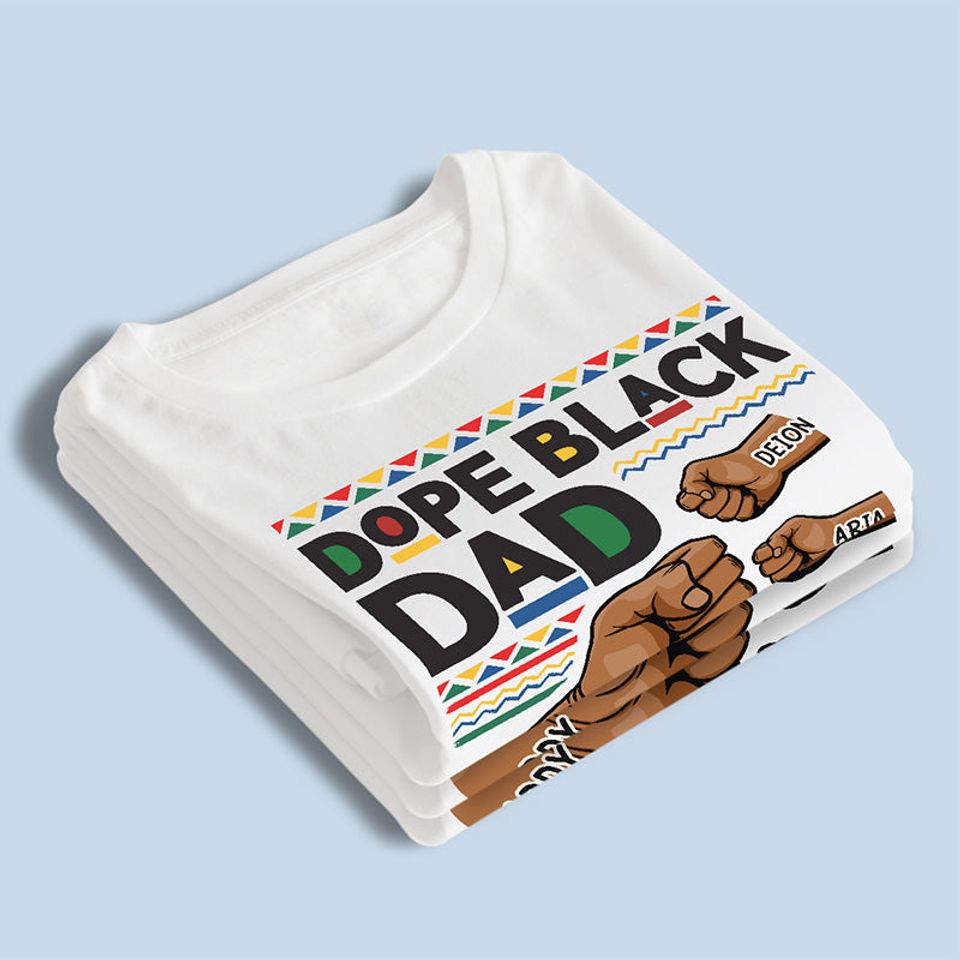 The Dope Black Dad - Family Personalized Custom Unisex T-shirt