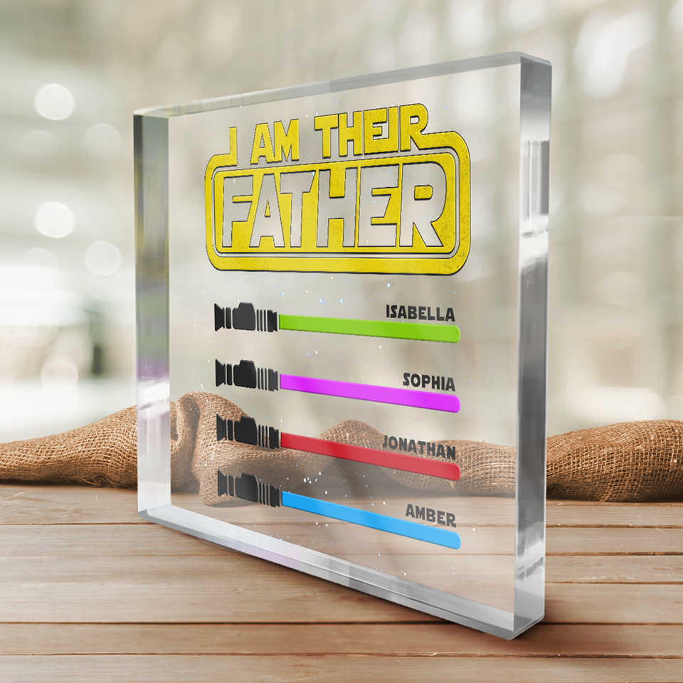 I'm Their Father Funny Star Dad Personalized Custom Shaped Acrylic Plaque