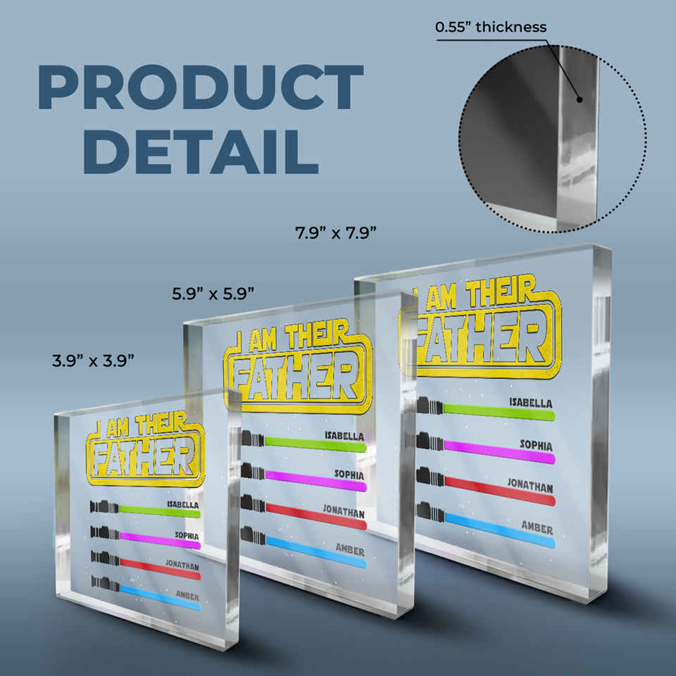 I'm Their Father Funny Star Dad Personalized Custom Shaped Acrylic Plaque