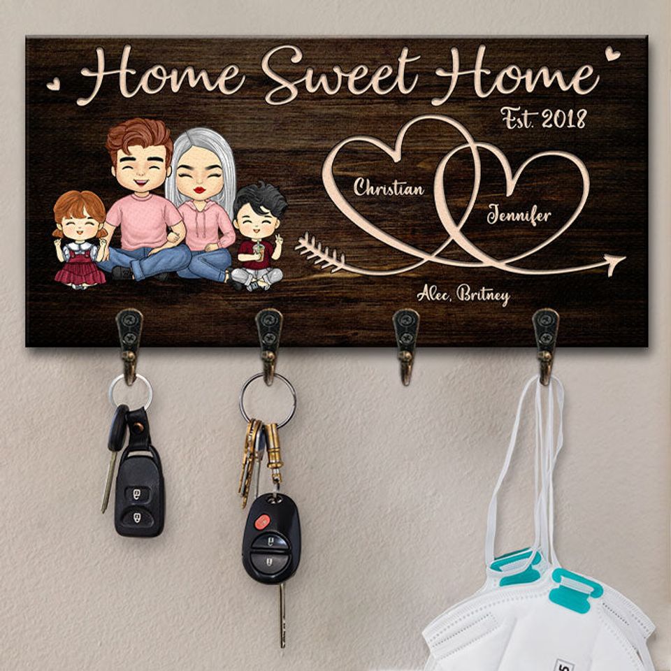 This Is Our Sweet Home - Personalized Key Hanger, Key Holder