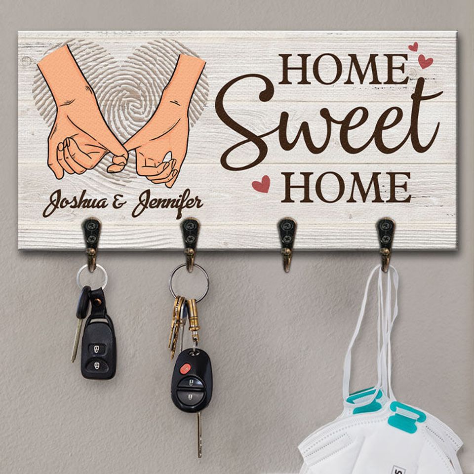 There Is No Place Like Home - Personalized Key Hanger, Key Holder