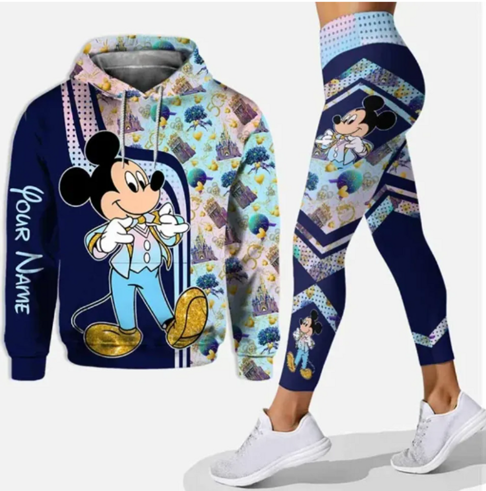 Custom Name Disney Minnie Mickey Hoodie Leggings Sets