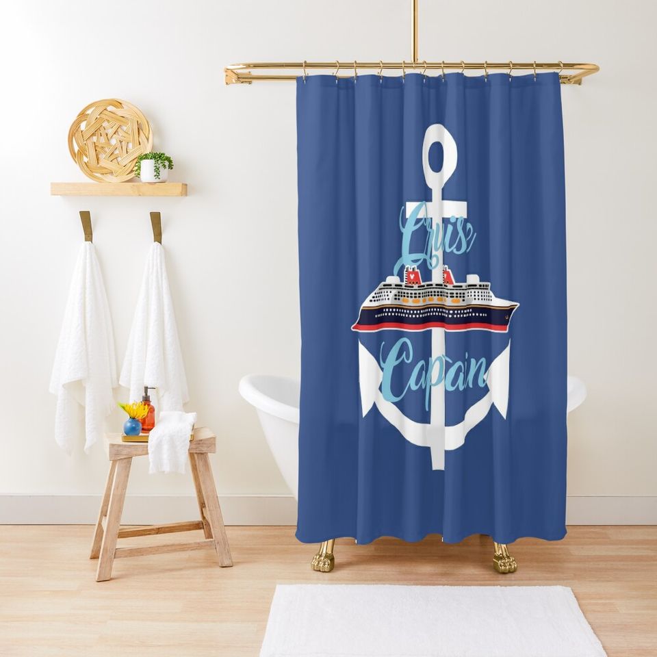 Magical Cruise Captain Disney Shower Curtain, Disney Bathroom Decor
