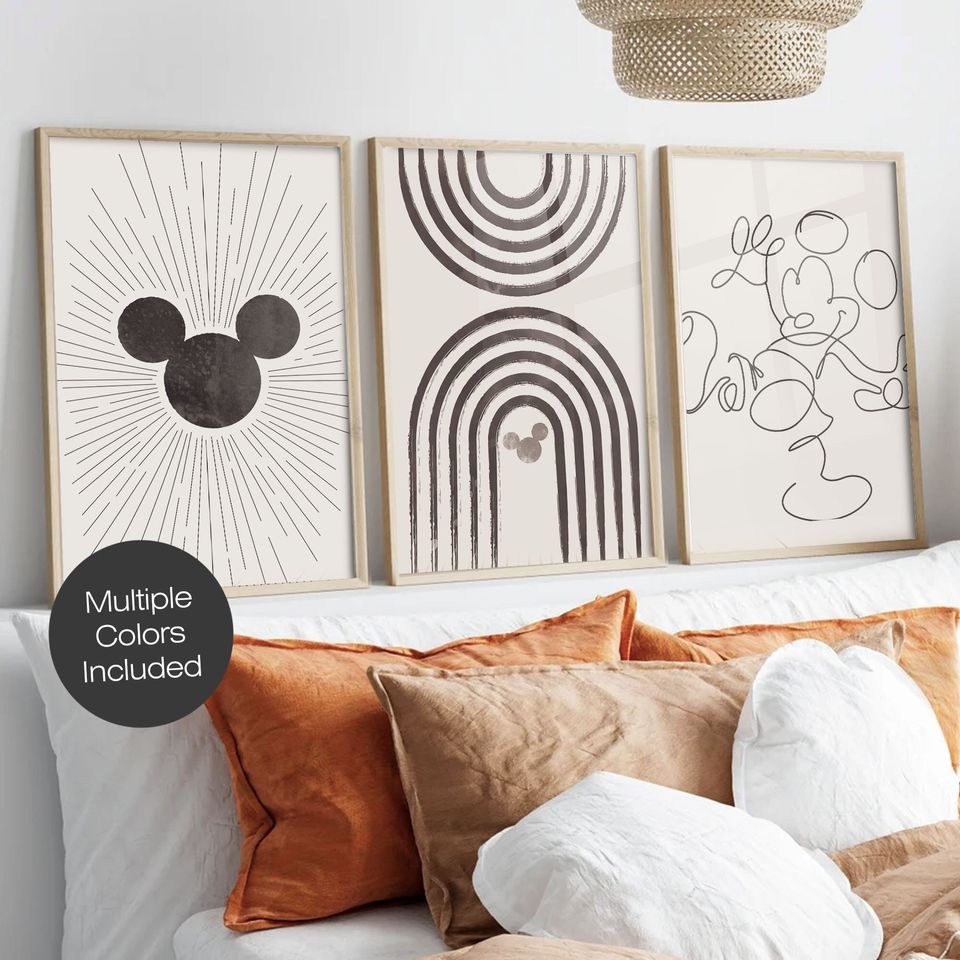 Mickey Mouse Art, Minimalist Premium Matte Vertical Posters