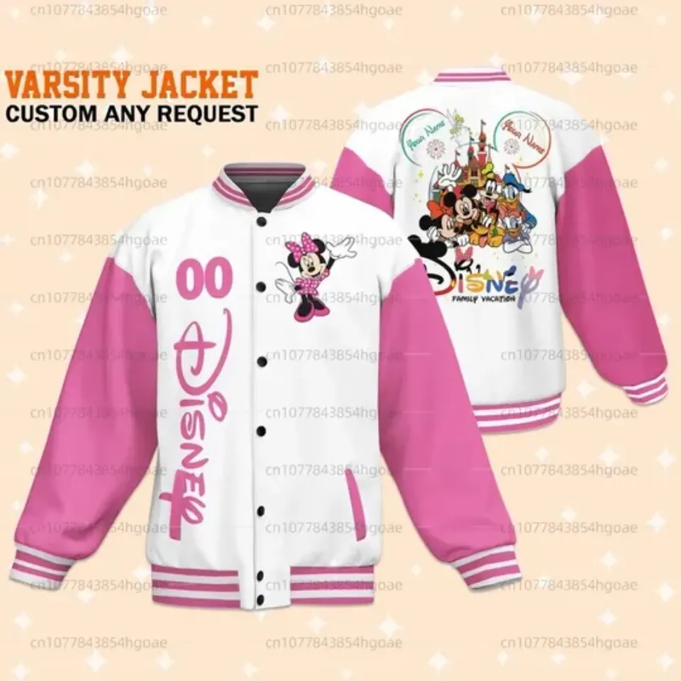 Disney Minnie Baseball Jacket Disney  Casual Baseball Jacket