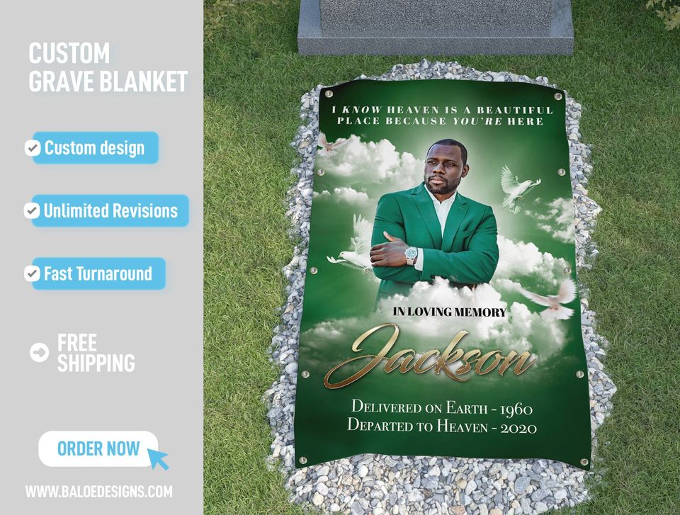 Custom Grave Blanket, Custom Memorial Grave Blanket, In Loving Memory Sign