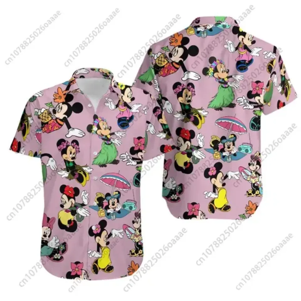 Disney Minnie and Mickey Hawaiian Shirt Disney Beach Shirts