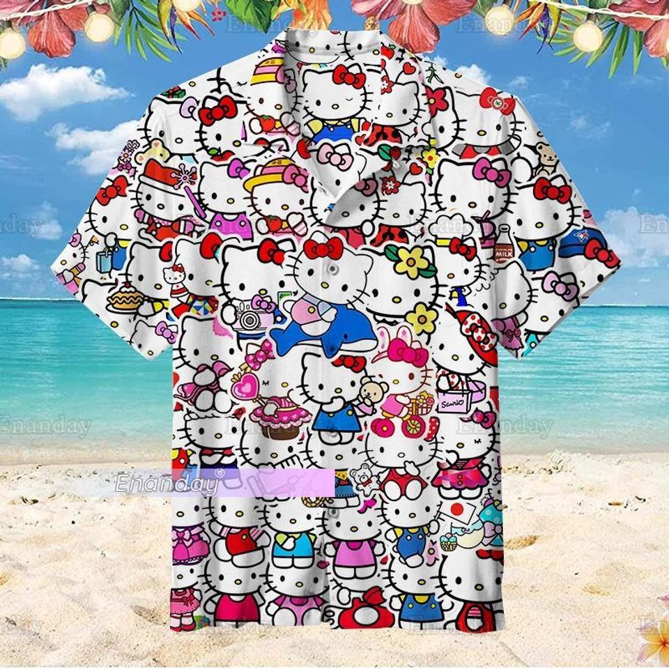 Hello Kitty Hawaiian Shirt, Hello Kitty Beach Shirt, Hello Kitty Vacation Shirt