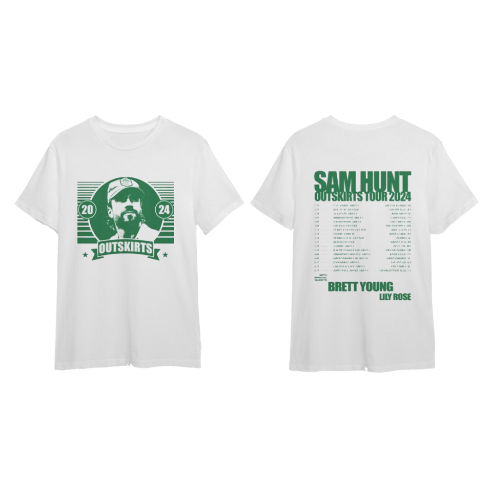 Sam Hunt 2024 Outskirts Music Tour White T-Shirt