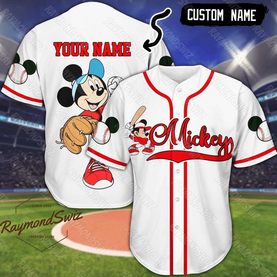 Mickey Jersey Shirt, Mickey Mouse Baseball Shirt, Mickey Baseball Jersey