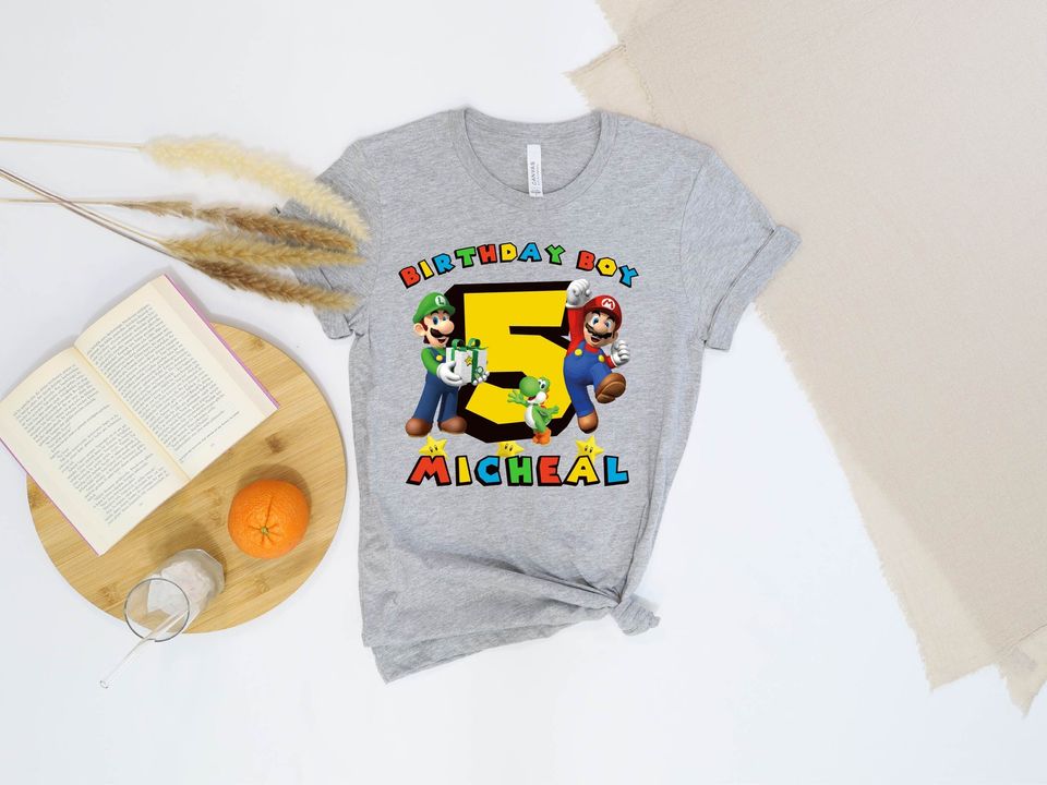 Mario Birthday Custom T Shirt, Super gift, Personalized Family T Shirt