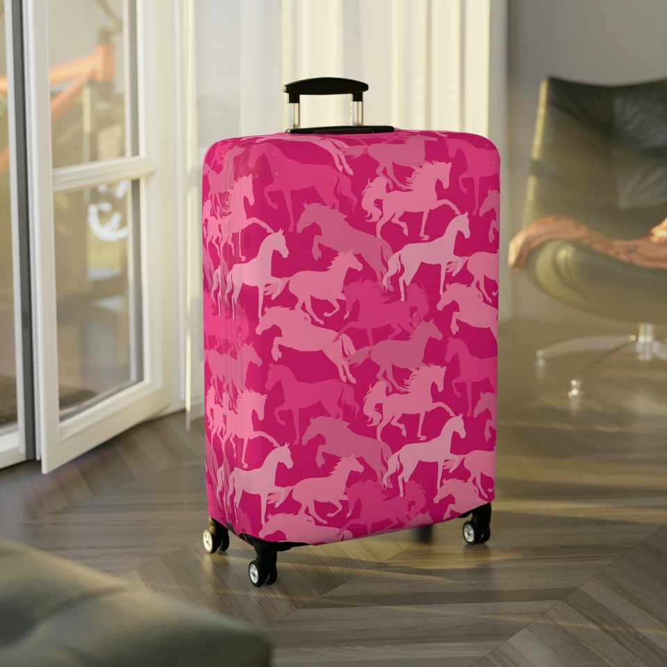 Kids Pink horses Luggage Cover