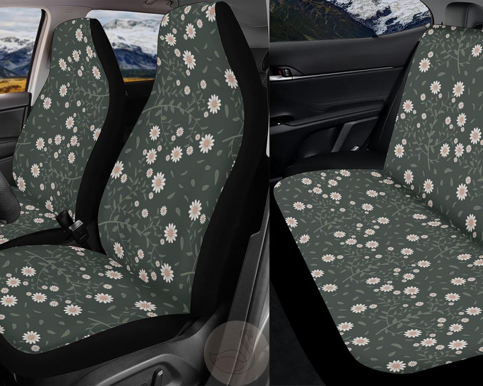 Cottagecore Boho Daisy Car Seat Covers