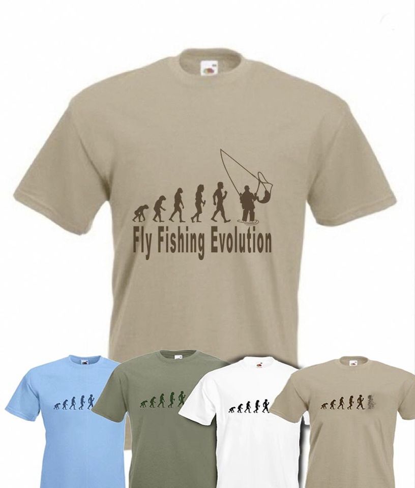 Evolution To Fly Fishing t-shirt Funny Angling T-shirt