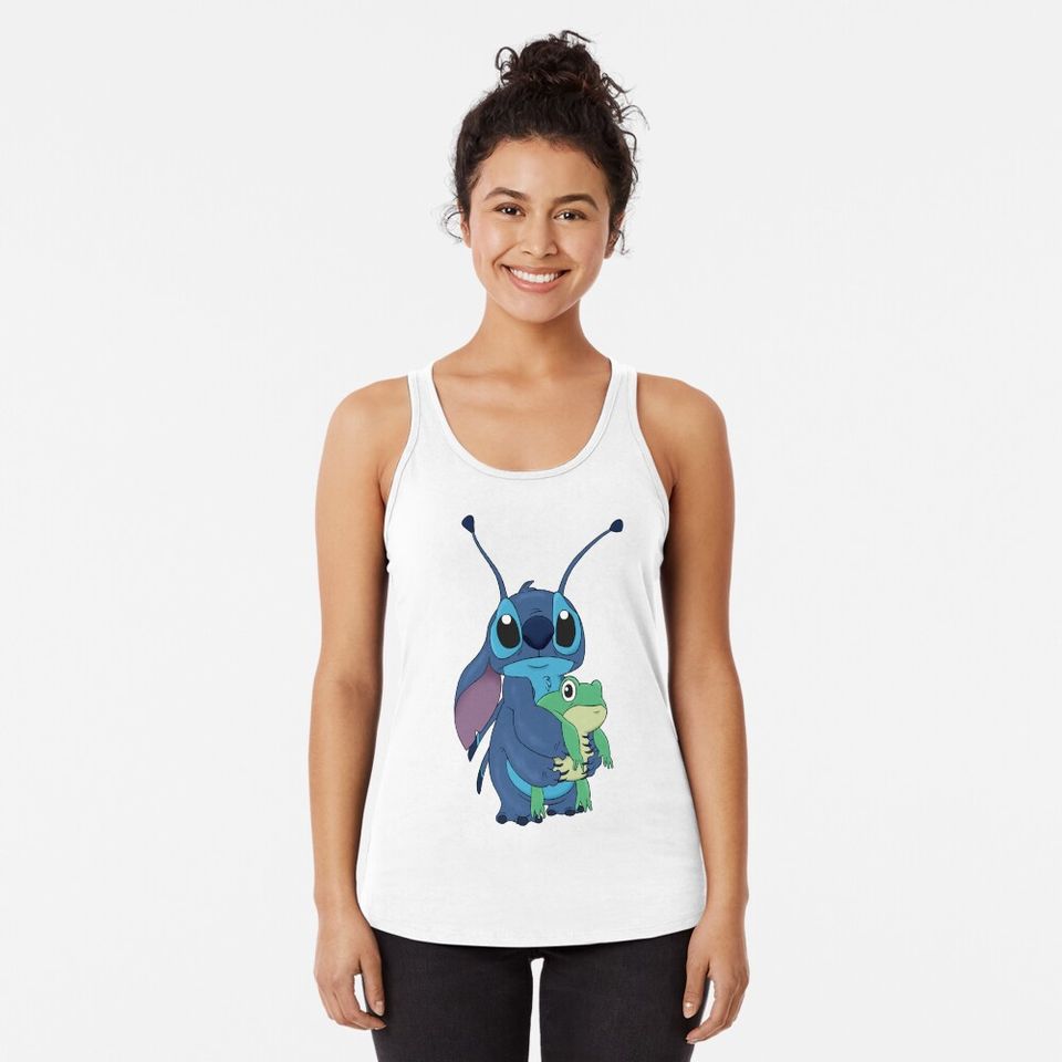 Stitch and Frog Racerback Tank Top