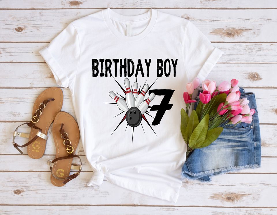 Personalized Bowling Birthday Boy Tshirt, Bowling Birthday shirt, Birthday Boy T-shirt, Bowling shirt, Birthday Bowling Party shirt